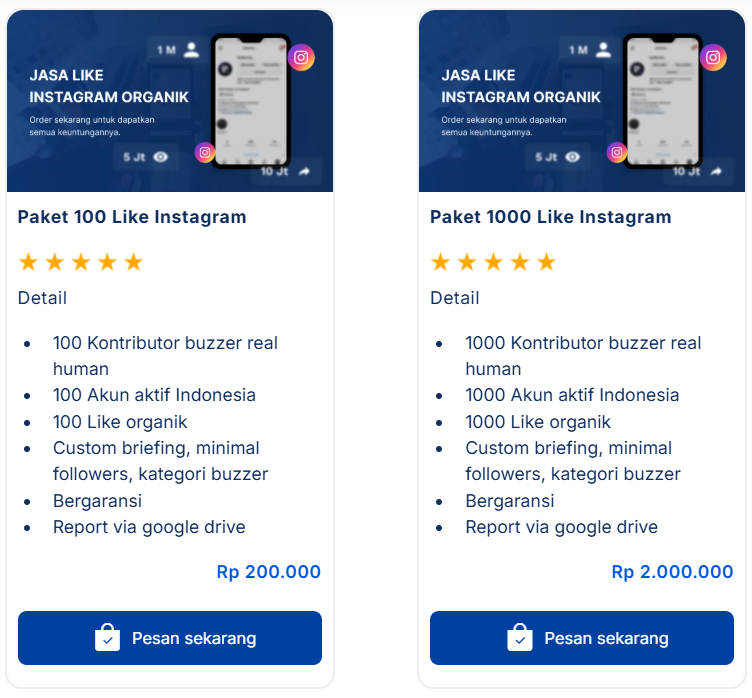 harga jasa like instagram